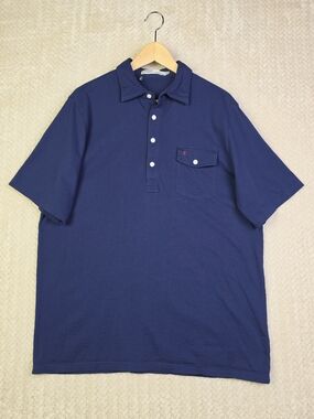 Criquet Polo Shirt Mens Large Short Sleeve Blue Golf